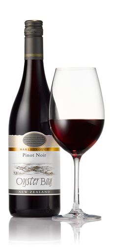 Oyster bay pinot noir with glass cropped