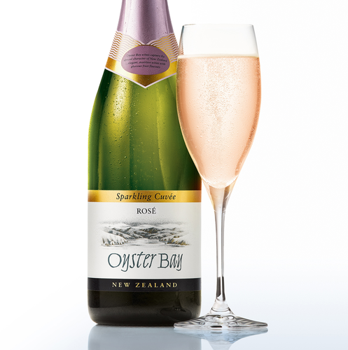 oyster bay sparkling cuvee rose bottle glass hero